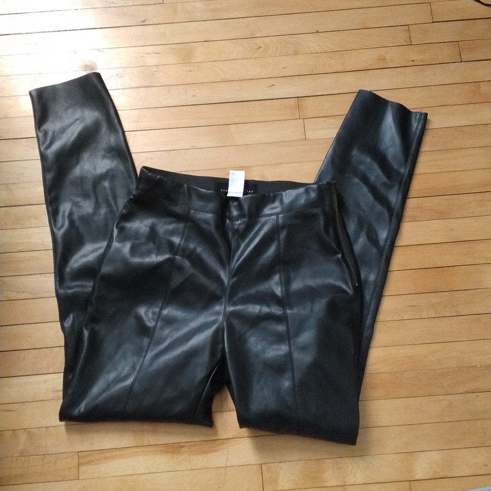 NWOT Nordstrom faux leather brown pants size medium ankle length